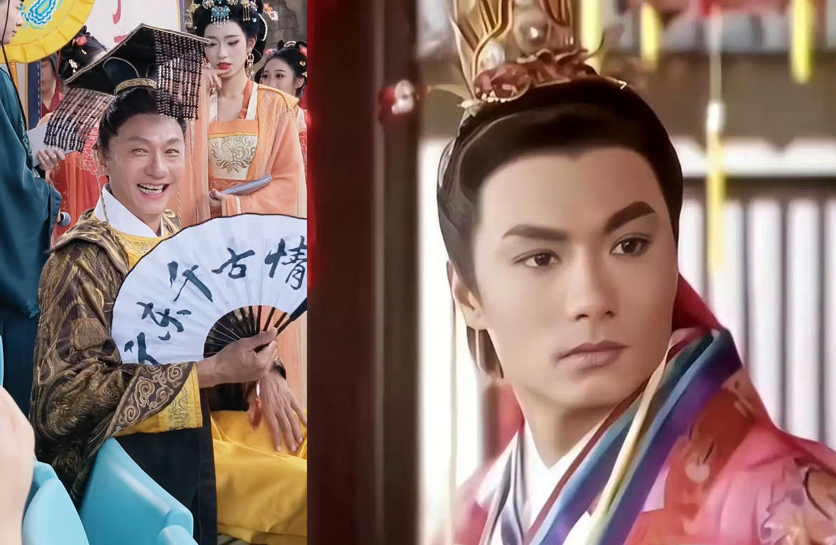 林俊賢昔日曾來台演出唐太宗李世民,去年他在廣東一個景區也穿上龍袍扮李世民,被譏「打工陪笑」,但他不以為意。(微博圖片)