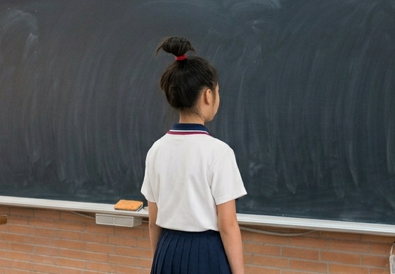 基隆某小學女導師,強行把女學生頭髮綁成「沖天炮」示眾,引起全班同學嘲笑。(示意圖,AI生成)