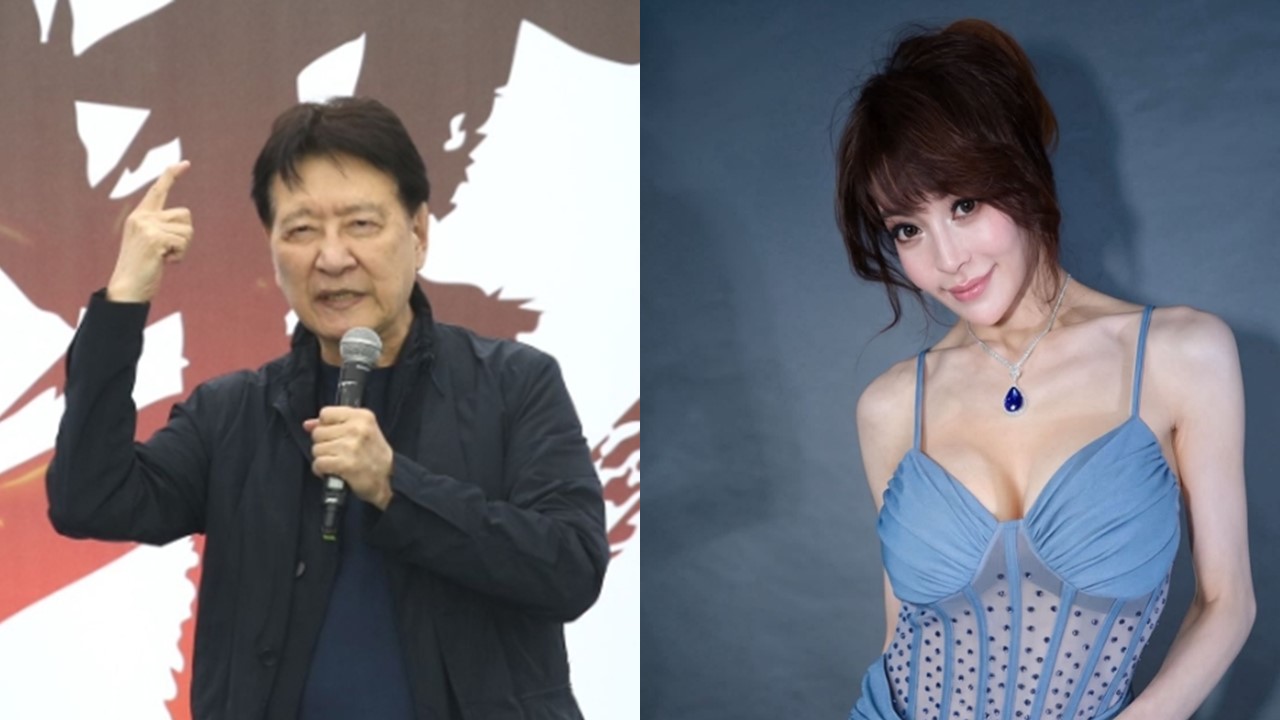 趙少康訪沈伯洋1動作被網友說「超像徐至琦」。(鏡報董孟航攝;翻攝自徐至琦臉書)