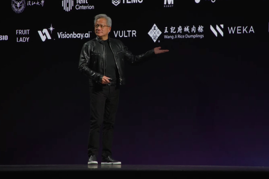 黃仁勳將自己的愛店也列入輝達生態系的合作夥伴名單。(翻攝自輝達YouTube)