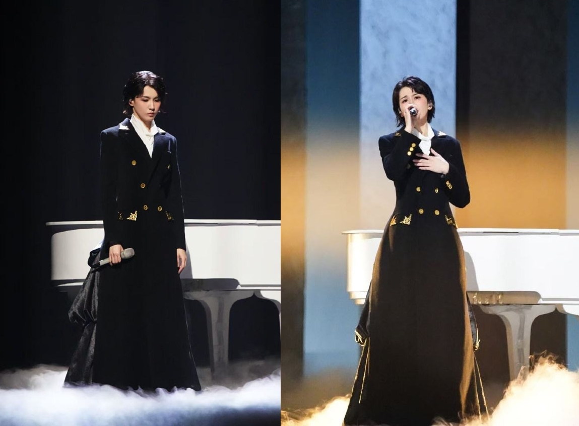 曾沛慈《浪姐7》用《終極一班2》片尾曲〈一個人想著一個人〉挑戰初舞台,對岸網友形容「一戰封神」。(乘風2026官博)