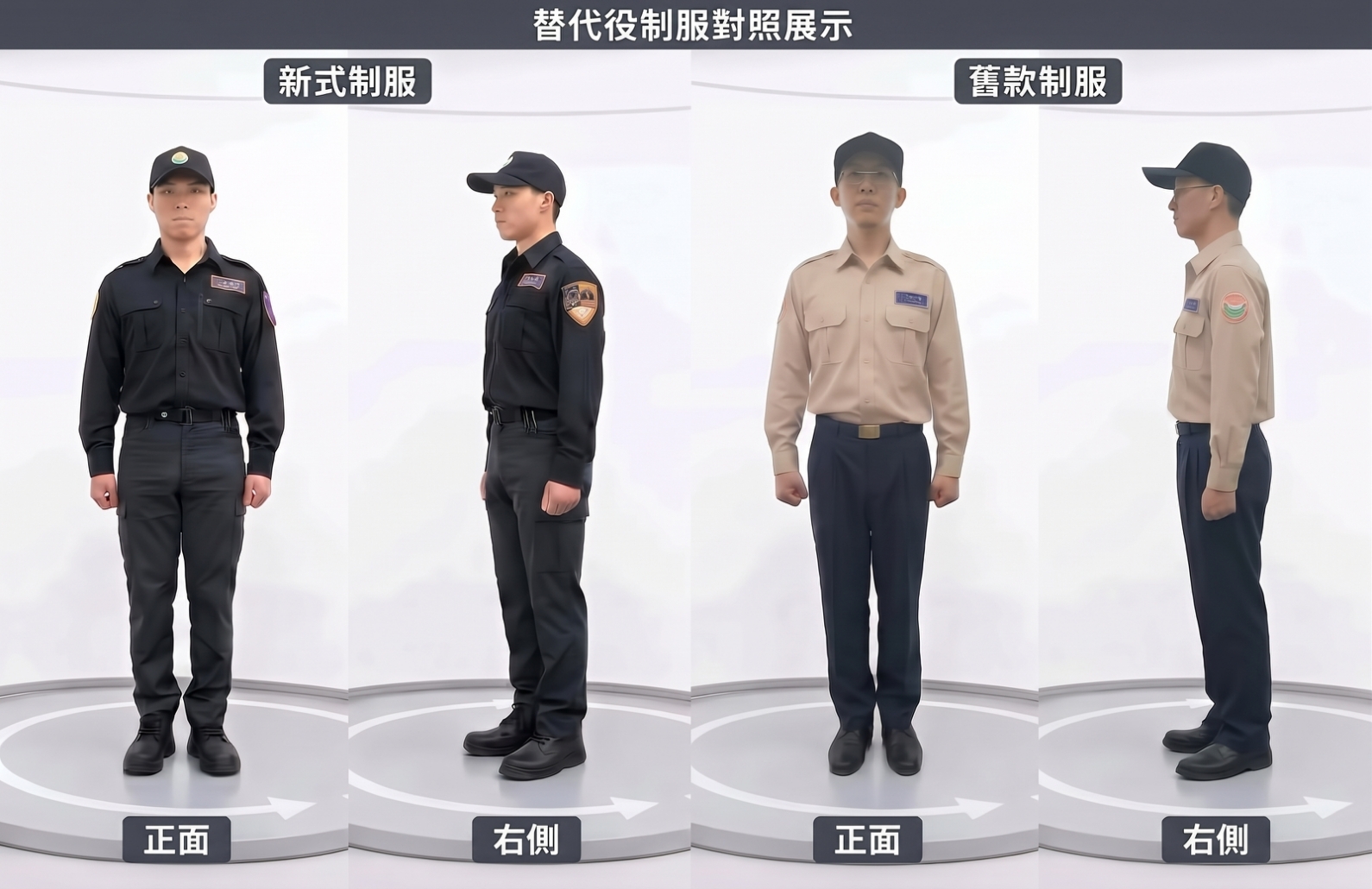 替代役制度實施25年來制服首度全面改款,新版制服強化耐磨、抗撕裂、防潑水及排汗透氣等機能,將於今年國慶大會首次亮相。(內政部提供)