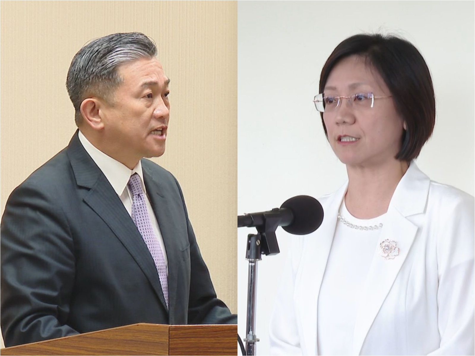 王定宇(左)批翁曉玲(右)刪減中央預算。(資料畫面)