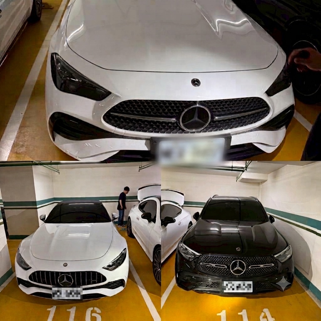 搜索現場查扣的名車。(中檢提供)