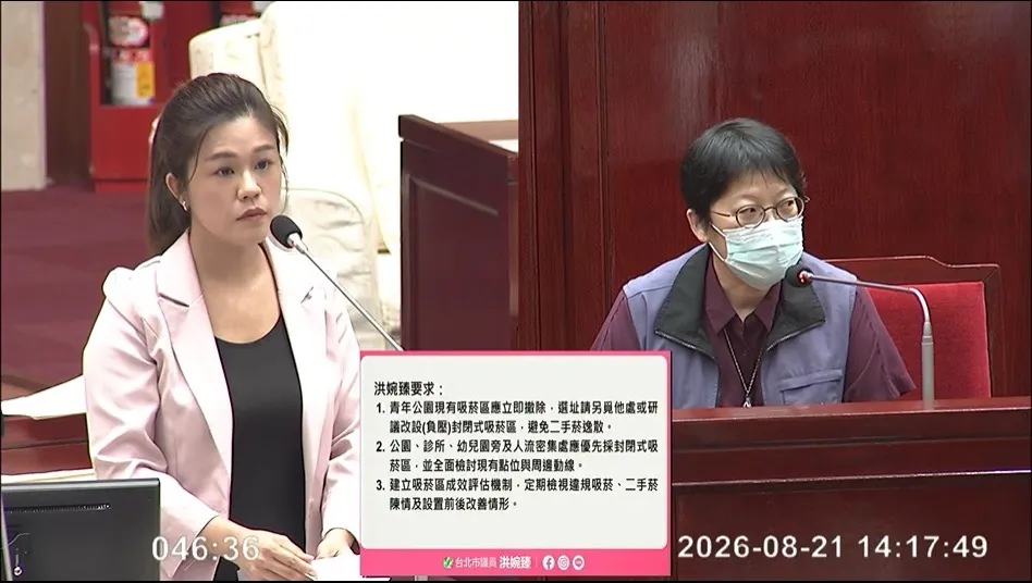 青年公園吸菸區緊鄰兒童遊戲區　洪婉臻批:鴕鳥式禁菸 