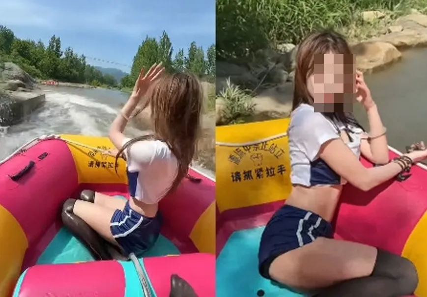 有片／能親親抱抱帶出場　貴州通天河色情「爆乳正妹伴漂」 暗黑價碼曝